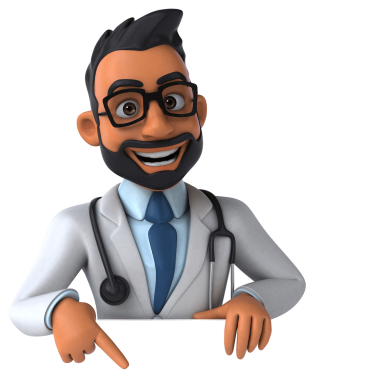 fun d cartoon illustration indian doctor transformed